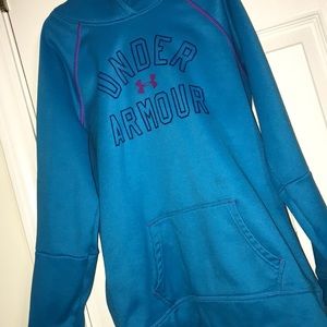 BLUE AND PURPLE UNDER ARMOR HOODIE